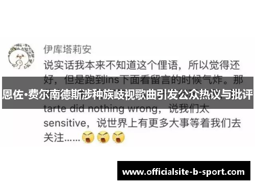 恩佐·费尔南德斯涉种族歧视歌曲引发公众热议与批评